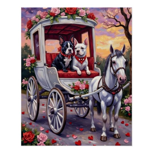 Bull Terrier Dog Valentine's Day Poster (Vorderseite)