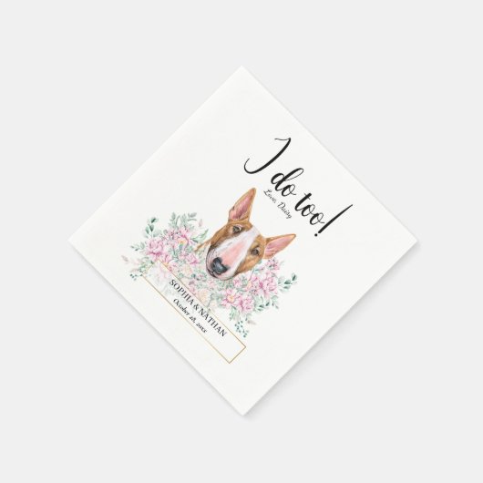 Bull Terrier Dog Wedding Cocktail Napkins Serviette (Ecke)