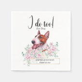 Bull Terrier Dog Wedding Cocktail Napkins Serviette (Vorderseite)