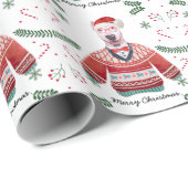 Bull Terrier Dog Weekend Weihnachts-Sweater Festiv Geschenkpapier (Rolleneckpunkt)
