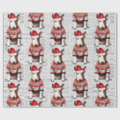 Bull Terrier Dog Weihnachten für Hundefreunde Geschenkpapier (Flach)