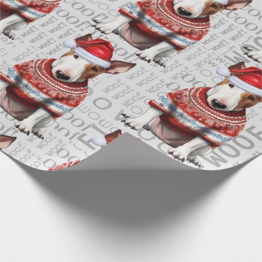 Bull Terrier Dog Weihnachten für Hundefreunde Geschenkpapier (Ecke)