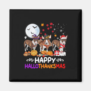 Bull Terrier Dog Weihnachten glücklich Hallothankm Magnet