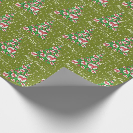 Bull Terrier Dog Weihnachtsbaum Grün Geschenkpapier (Ecke)