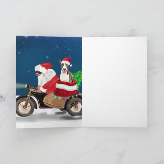 Bull Terrier Dog Weihnachtsmann Karte (Innenseite)