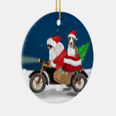 Bull Terrier Dog Weihnachtsmann Keramik Ornament (Rechts)