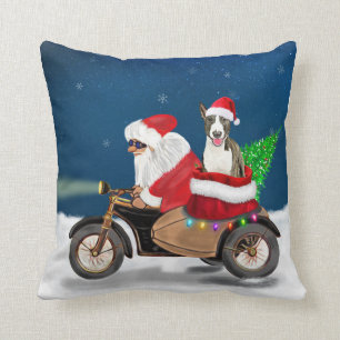 Bull Terrier Dog Weihnachtsmann Kissen
