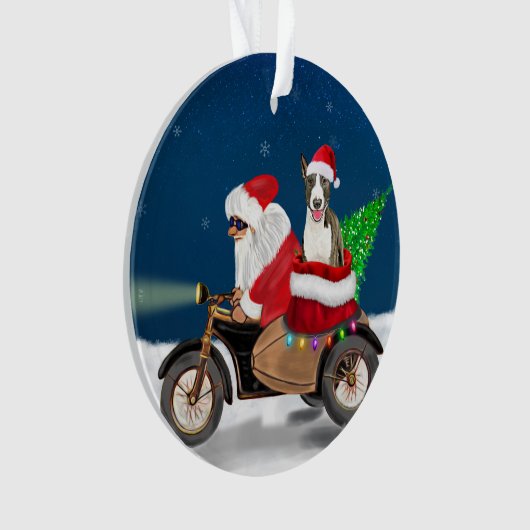 Bull Terrier Dog Weihnachtsmann Ornament (Vorderseite)