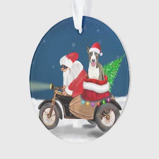 Bull Terrier Dog Weihnachtsmann Ornament (Vorderseite)