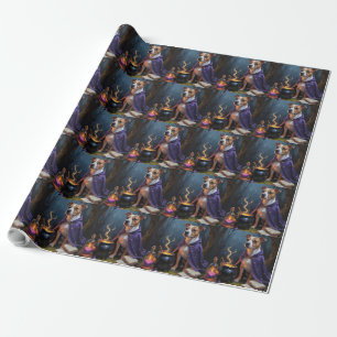 Bull Terrier Dog Whimsical Halloween Malerei Geschenkpapier