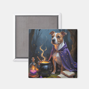 Bull Terrier Dog Whimsical Halloween Malerei Magnet