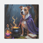 Bull Terrier Dog Whimsical Halloween Malerei Magnet (Vorne)