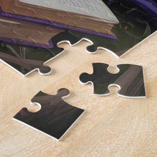 Bull Terrier Dog Whimsical Halloween Malerei Puzzle (Seite)