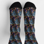 Bull Terrier Dog Whimsical Halloween Malerei Socken (Oben)