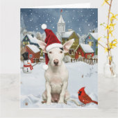 Bull Terrier Dog Winter Wunderland Weihnachtsfreud Karte (Gelbe Blume)