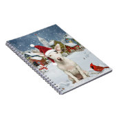 Bull Terrier Dog Winter Wunderland Weihnachtsfreud Notizblock (Rechte Seite)