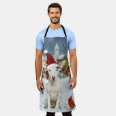 Bull Terrier Dog Winter Wunderland Weihnachtsfreud Schürze (Getragen)