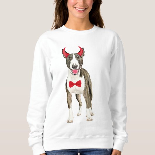 Bull Terrier Dog zu Halloween Sweatshirt (Vorderseite)