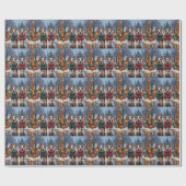 Bull Terrier Dogs Christmas Snow Holiday Geschenkpapier (Flach)