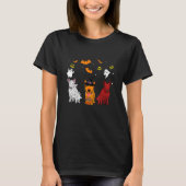 Bull Terrier Dogs Mummy Hexenhut Funny Halloween T-Shirt (Vorderseite)