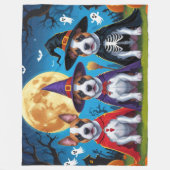 Bull Terrier Dogs Pumpkin Halloween Funny Fleecedecke (Vorderseite)