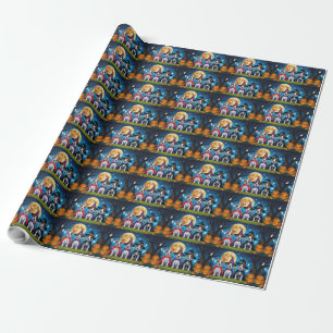 Bull Terrier Dogs Pumpkin Halloween Funny Geschenkpapier