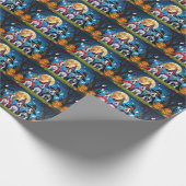 Bull Terrier Dogs Pumpkin Halloween Funny Geschenkpapier (Ecke)