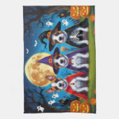 Bull Terrier Dogs Pumpkin Halloween Funny Geschirrtuch (Vertikal)