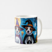 Bull Terrier Dogs Pumpkin Halloween Funny Kaffeetasse (VorderseiteRechts)