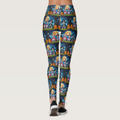 Bull Terrier Dogs Pumpkin Halloween Funny Leggings (Rückseite)