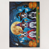Bull Terrier Dogs Pumpkin Halloween Funny Puzzle (Vertikal)