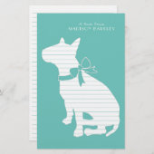 Bull Terrier Doppy Briefpapier (Vorne/Hinten)