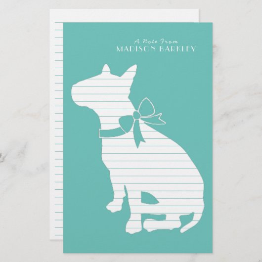Bull Terrier Doppy Briefpapier (Vorne/Hinten)