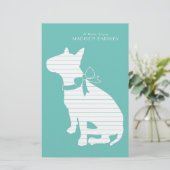 Bull Terrier Doppy Briefpapier (Stehend Vorderseite)