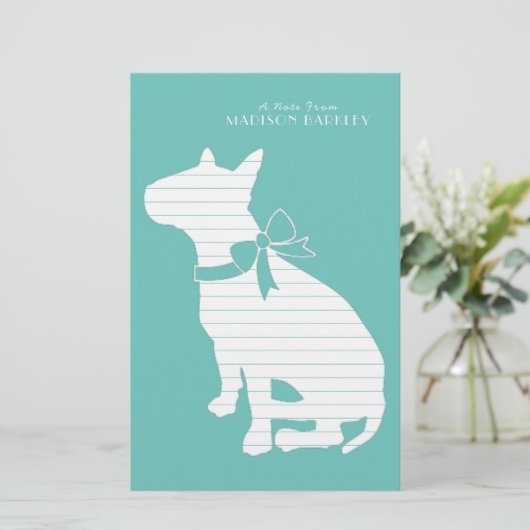 Bull Terrier Doppy Briefpapier (Stehend Vorderseite)