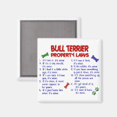 BULL TERRIER-Eigenschaftengesetze 2 Magnet (Vorderseite/Rückseite)