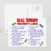 BULL TERRIER-Eigenschaftengesetze 2 Postkarte (Vorne/Hinten)