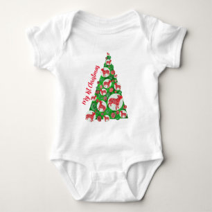 Bull Terrier Englischer Hund Silhouette Weihnachts Baby Strampler