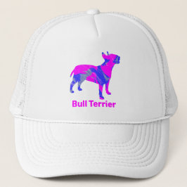 Bull Terrier English Dog Niedlich Pink Silhouette Truckerkappe