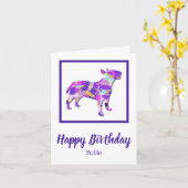 Bull Terrier English Dog Silhouette PPY&B Geburtst Karte (Gelbe Blume)