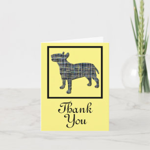 Bull Terrier English Dog Vielen Dank für Ihre Gruß Karte