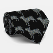 Bull Terrier English Yellow & Blue Grid Lines Krawatte (Gerollt)