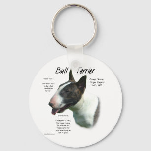 Bull Terrier (farbig) History Design Schlüsselanhänger