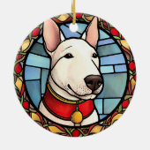 Bull Terrier Festglass Weihnachten Keramik Ornament (Hinten)