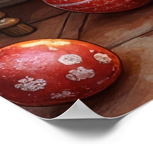 Bull Terrier Fireplace with Christmas Lights Poster (Ecke)