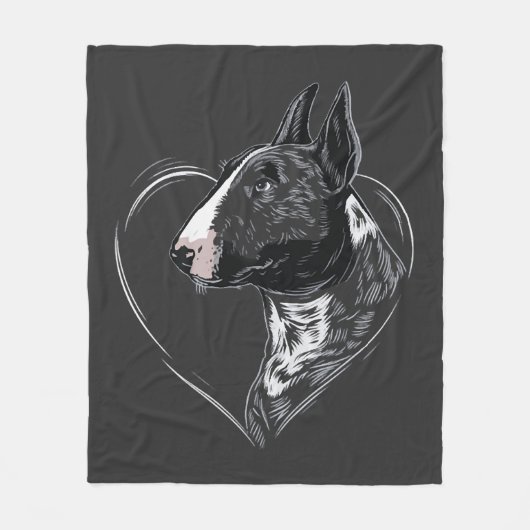 Bull Terrier Fleecedecke (Vorderseite)