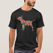 Bull Terrier Flower Funny Dog Silhouette Floral Gi T-Shirt (Vorderseite)
