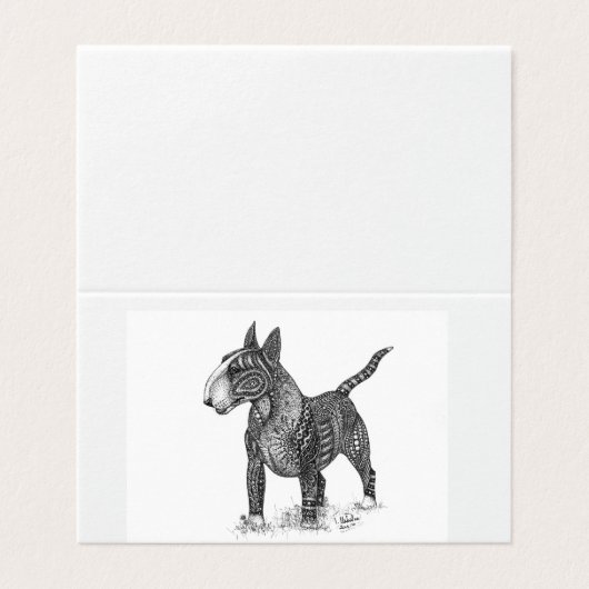 Bull Terrier Folded Card (Außenseite Aufgefaltet)
