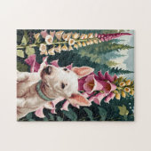 Bull Terrier Foxglove Blume Puzzle (Horizontal)