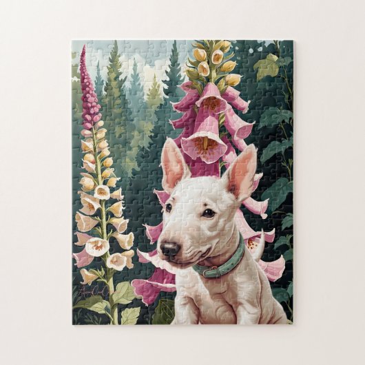 Bull Terrier Foxglove Blume Puzzle (Vertikal)